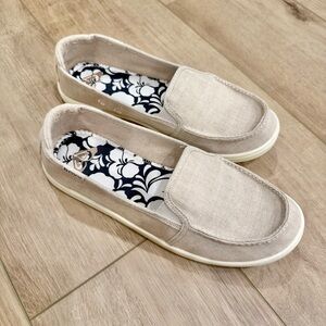 Roxy Minnow VII Slip On Shoes Canvas Loafers Women's Size 9 - Oat